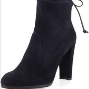 Stuart Weitzman Navy Suede Booties